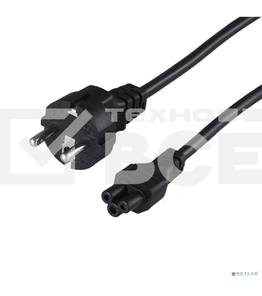 Шнур сетевой Rexant евровилка–евроразъем С5, кабель 3x0,5мм², 3м, для питания ноутбука (пакет ПВХ)
