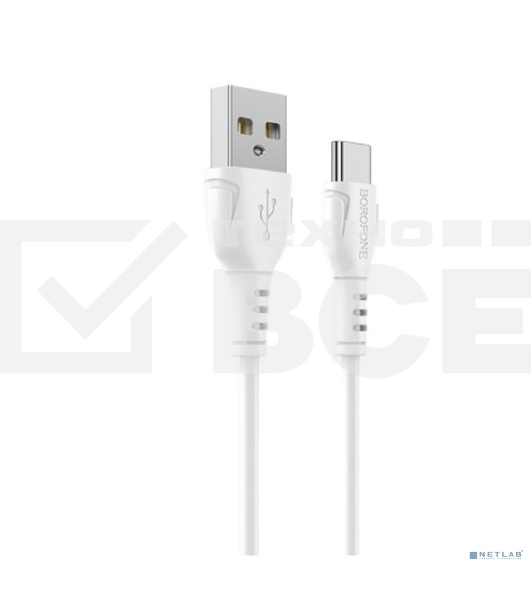 Сетевое зарядное устройство BOROFONE BX51/USB кабель Type-C/1m/3A/White