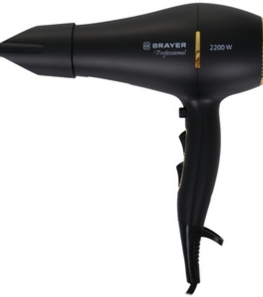 Фен-мультистайлер BRAYER BR3308 черный/золотистый, 2000 Вт, 25/32 мм