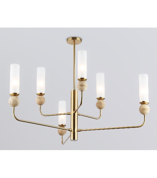 Люстра Ambrella light LH53251/6 BS/FR латунь/белый матовый E14*6 max 40W D1050*1445
