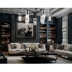Люстра Ambrella light LH56117/9 BK/BS/CL черный/латунь/прозрачный E14*9 max 40W D765*440, фото 1