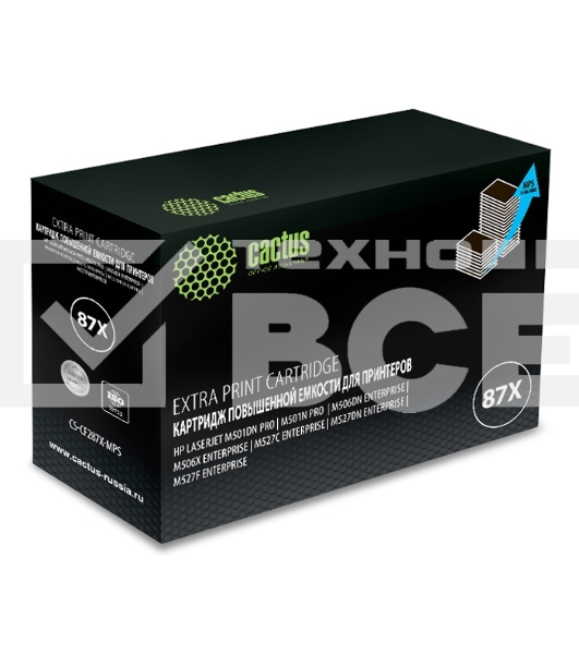Картридж лазерный Cactus CS-CF287X-MPS черный (24000 стр.) для HP LJ M506dn/ M506n/ M506x