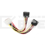 Кабель Cablexpert Кабель питания SATA CC-SATA-PSY-0.3M, 30см, molex 4pin/2x sata15pin, на 2 устр., пакет, фото4