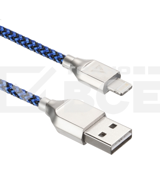 Кабель USB ACD-Titan Lightning ~ USB-A Нейлон, 1м, сине-черный (ACD-U927-P5L)