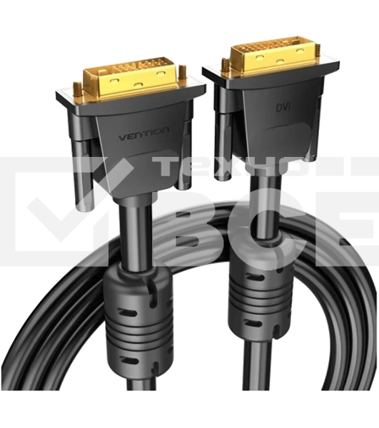Кабель Vention DVI-I Dual link 24+5M/VGA 15M с ферритовым фильтром - 3м.