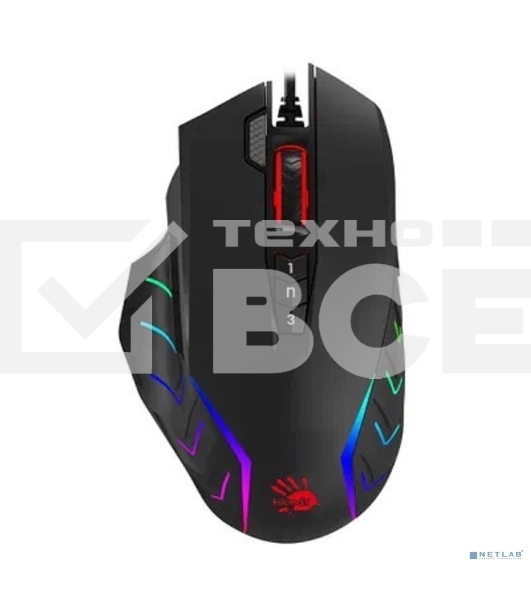 Мышь проводная A4Tech Bloody J95s черный, 8000 dpi, USB, кнопки - 9