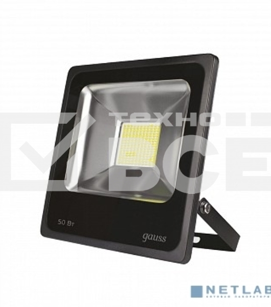 Прожектор светодиодный GAUSS 613100350 LED 50W IP65 6500К черный 1/6
