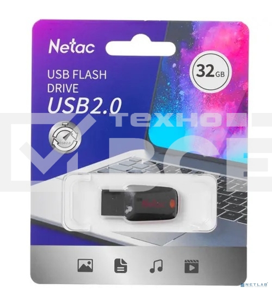 Флеш диск Netac U197 32Gb <NT03U197N-032G-20BK>, USB2.0