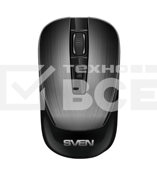 Мышь беспроводная SVEN RX-380W серый металлик, 1600 dpi, радиоканал, USB, кнопки - 4