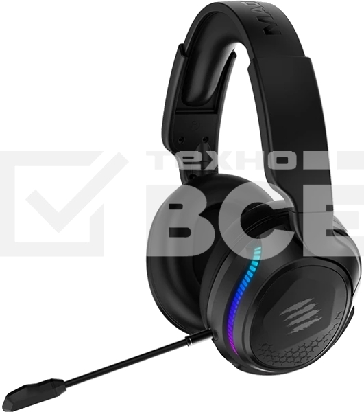 Гарнитура беспроводная игровая Mad Catz P.I.L.O.T. PRO черные (Bluetooth, 2.4 гГц, 3.5 мм jack, RGB подсветка, 50 мм, 930 мА·ч)