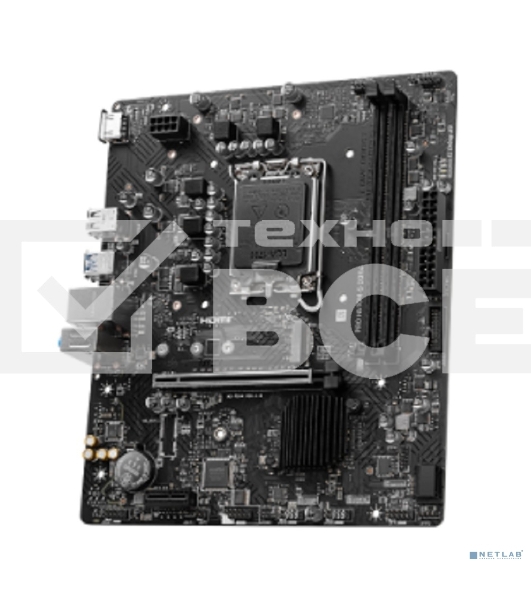 Материнская плата MSI PRO H610M-S DDR4, LGA 1700, Intel H610, 2xDDR4, 2xSATA, 1xM.2, 1xPCIe 4.0 x16, 1xPCIe 3.0 x1, 1xHDMI, 1x1Gb LAN, 4xUSB 2.0, 2xUSB 3.2 Gen 1, 3x3.5 мм, 7.1, Micro-ATX