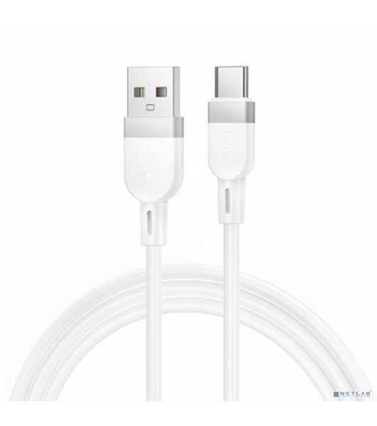 Дата-кабель USB 3.0A 60W для Type-C Type-C Hoco X109 силикон 1м (White)