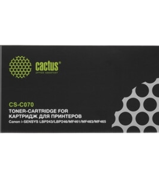 Картридж лазерный Cactus CS-C070 070 черный (3000 стр.) для Canon i-SENSYS LBP243/LBP246/MF461/MF463/MF465