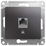 Механизм розетки комп. 1-м Glossa RJ45 кат.5е графит SchE GSL001381K, фото 1