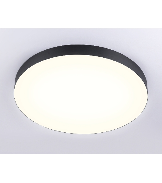 Потолочный светодиодный светильник Ambrella light FV5537 BK черный LED 90W 3000K D600*58 (Без ПДУ)