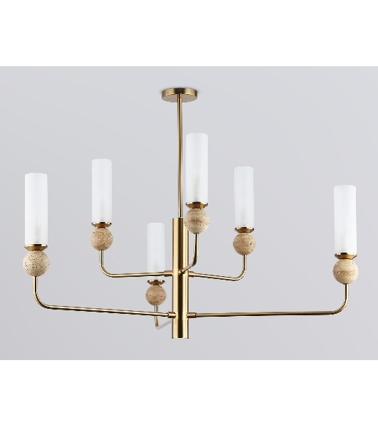 Люстра Ambrella light LH53251/6 BS/FR латунь/белый матовый E14*6 max 40W D1050*1445