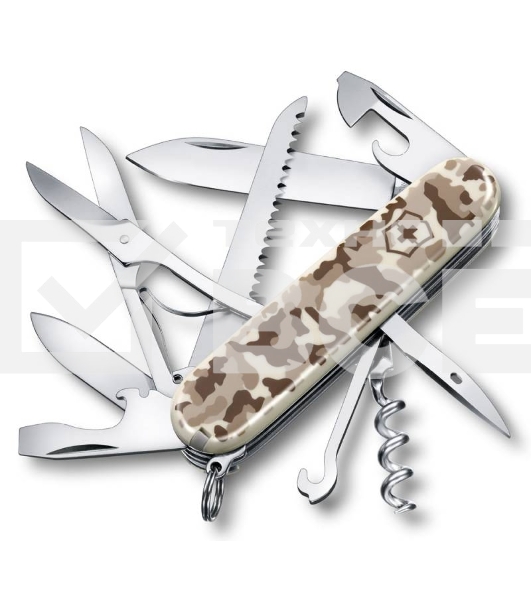 Нож перочинный Victorinox Huntsman (1.3713.941) 91мм 15функций камуфляж пустыни карт.коробка