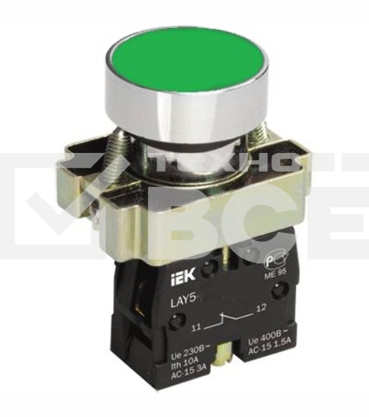 Кнопка LAY5-BA31 без подсветки зел. 1з ИЭК BBT60-BA-K06