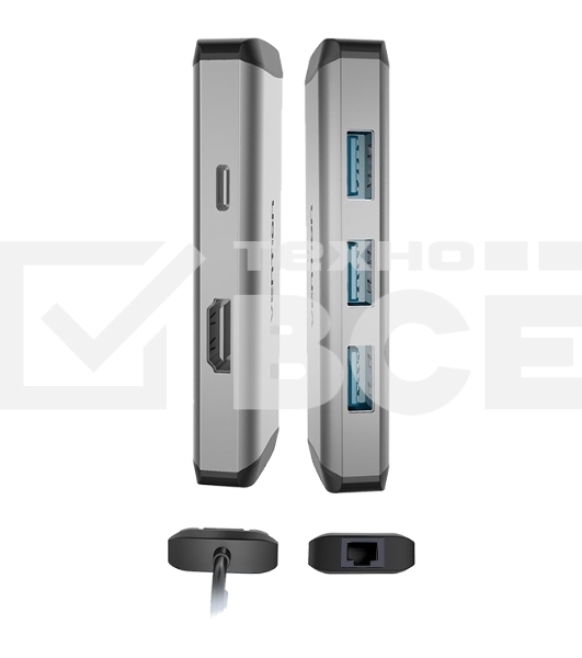 Мультифункциональный хаб Vention USB Type C 6 в 1 (CNCHB)