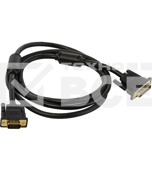 Кабель Vention DVI-I Dual link 24+5M/VGA 15M с ферритовым фильтром - 3м.
