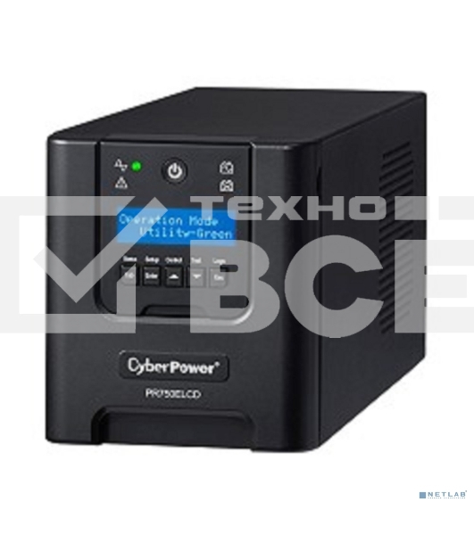 Источник бесперебойного питания CyberPower PR750ELCD 750VA/675W USB/RJ11/45 (6 IEC)