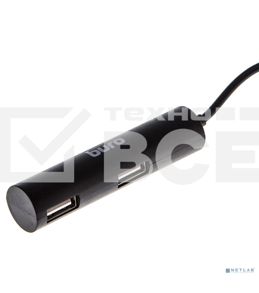 Разветвитель USB 2.0 Buro BU-HUB4-0.5R-U2.0 4порт. черный