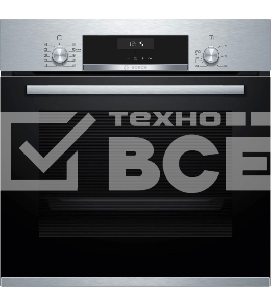 Духовой шкаф электрический Bosch HBJ558YS3Q, 60 см, 66 л, нержавеющая сталь, класс энергоэффективности А, 8 режимов, LCD-дисплей, галогенное освещение, самоочистка EcoClean
