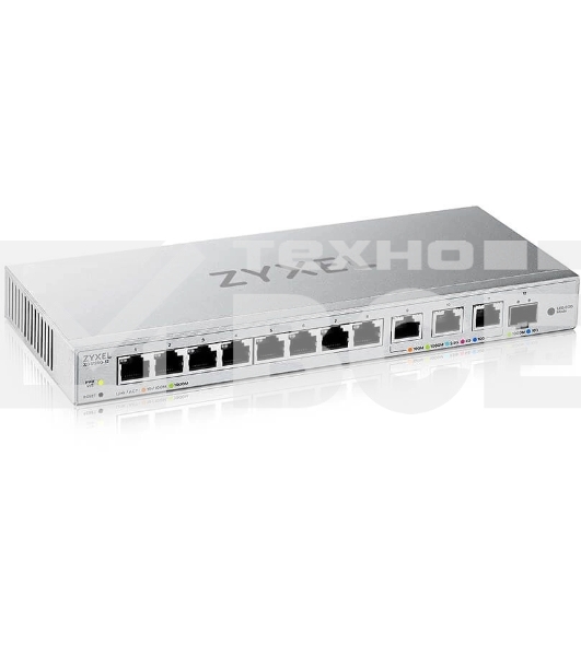 Мультигигабитный Smart L2 коммутатор Zyxel XGS1250-12, 8xGE, 3x1/2,5/5/10G, 1xSFP+, кнопка LED ECO Mode, настольный