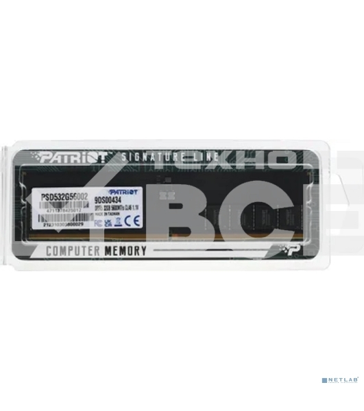 Оперативная память Patriot Signature, DDR5, 32GB (1x32 GB), 5600 MHz, CL46