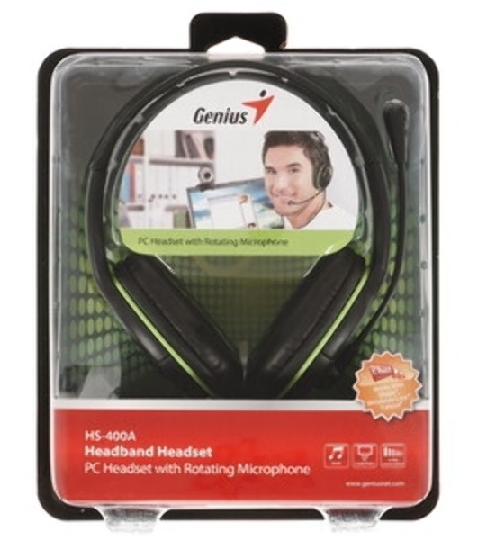 Гарнитура Genius HS-400A черный, проводная