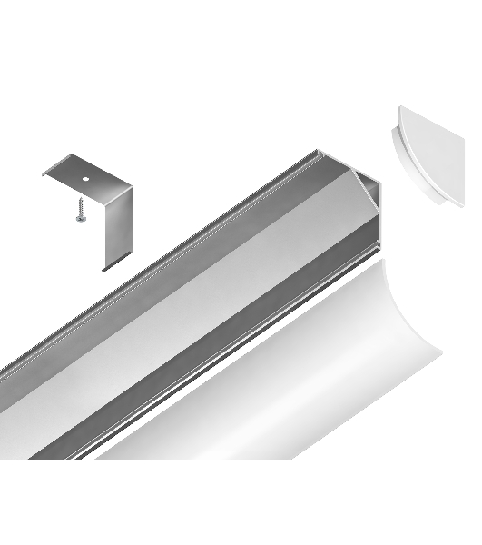 Алюминиевый профиль Ambrella light GP2100AL серебро 2000*15.7*15.7