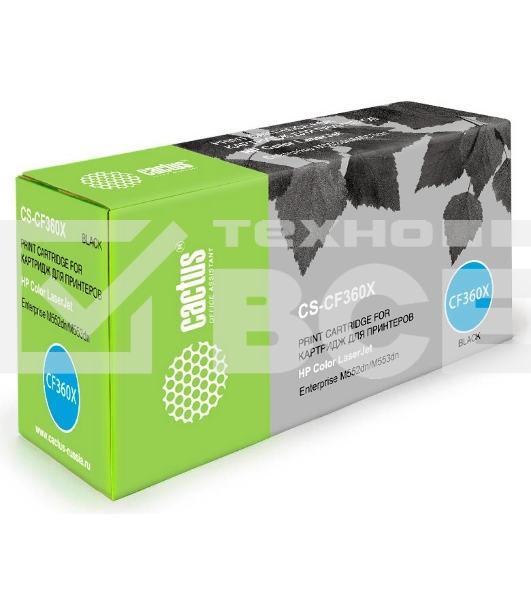 Картридж лазерный Cactus CS-CF360X черный (12500 стр.) для HP CLJ M552dn/M553dn/M553N/M553x