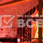 Гирлянда 'Светодиодный Дождь' 2х3м, постоянное свечение, прозрачный провод, 230 В, диоды КРАСНЫЕ, 448 LED, фото4