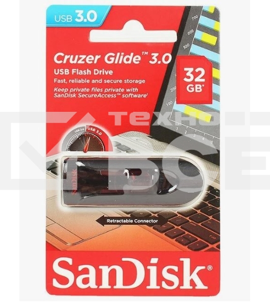 Флеш диск Sandisk 32Gb Cruzer Glide SDCZ600-032G-G35 USB3.0 черный