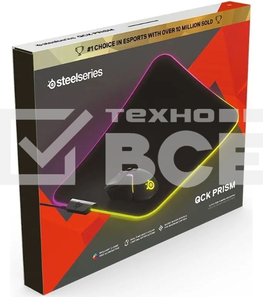 Коврик для мыши Steelseries QcK Prism Cloth Средний черный 320x270x4мм (63825)