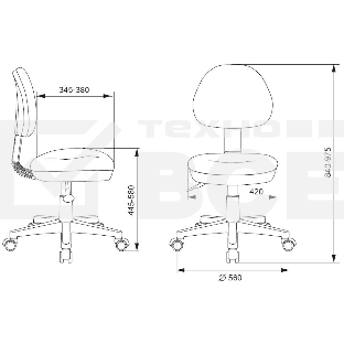 Кресло детское БЮРОКРАТ KD-3, на колесиках, ткань, оранжевый kd-3/wh/tw-96-1