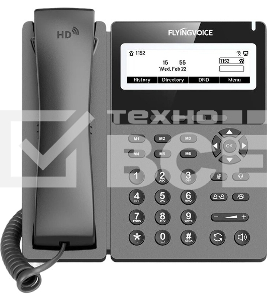 Телефон IP Flyingvoice P22G серый (упак.:1шт)