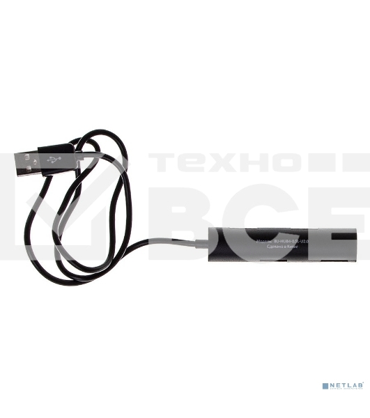 Разветвитель USB 2.0 Buro BU-HUB4-0.5R-U2.0 4порт. черный