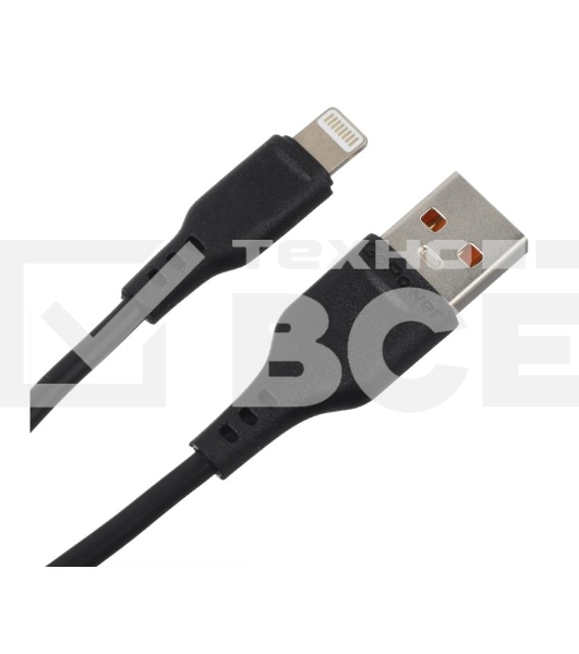 Кабель GoPower GP01L USB (m)-Lightning (m) 1.0м 2.4A ПВХ черный (1/800)