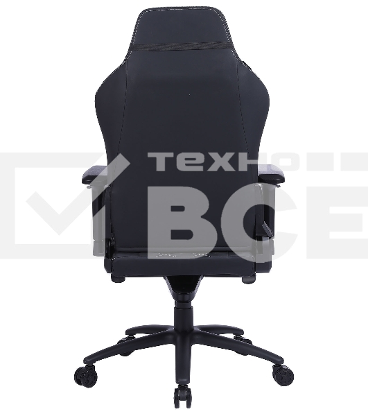 Кресло игровое Cactus CS-CHR-0112BL черный, сиденье черный, эко.кожа, с подголов. крестовина металл, пластик черный