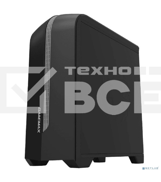 Корпус GameMax Centauri, без БП (ATX,Черн-сер,USB3.0, Зак.стекло, 1*120мм. RGB, пыл.фил.), черный/серый