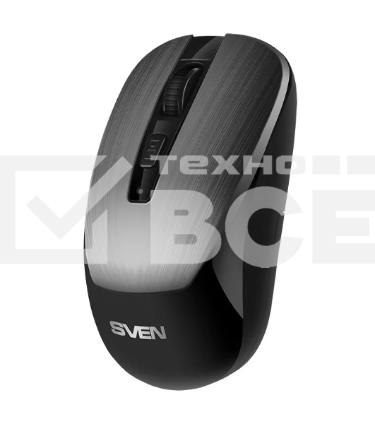 Мышь беспроводная SVEN RX-380W серый металлик, 1600 dpi, радиоканал, USB, кнопки - 4