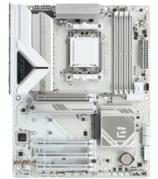 Материнская плата Gigabyte B850 EAGLE WIFI7 ICE, AM5, AMD B850, 4xDDR5, 4xSATA, 3xM.2, 1xPCIe 5.0 x16, 1xPCIe 4.0 x4, 2xPCIe 3.0 x1, 1xDP (v1.4), 1xHDMI, 1x2.5Gb LAN, Wi-Fi 7, Bluetooth 5.4, 1xUSB-C 5Gbps, 2xUSB-A 10Gbps, 2xUSB-A 5Gbps, 4xUSB-A 2.0, 3x3.5 мм, 7.1, ATX