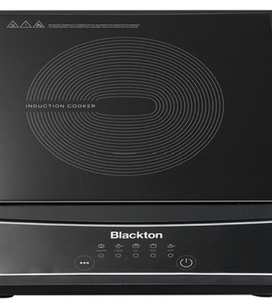 Плита настольная электрическая Blackton Bt IC132C Black, индукционная, 2000 Вт, тип управления: электронное, количество автоматических программ: 5, размер варочной поверхности: 190 мм, материал корпуса: пластик, керамика, автоотключение при снятии посуды, максимальный вес: 15 кг, нескользящие ножки, длина шнура: 1.2 м'