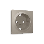 Лицевая панель Ambrella Volt ALFA (Серо-бежевый матовый) для электрической розетки с заземлением QUANT AP3660, фото 1
