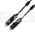 Шнур HDMI - HDMI с фильтрами, длина 2 метра, угловой 360° (GOLD) (PVC пакет) Rexant, фото 1