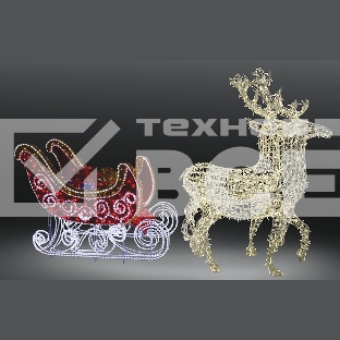 Фигура олени с санями Neon-night