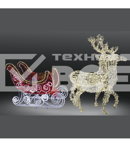 Фигура олени с санями Neon-night