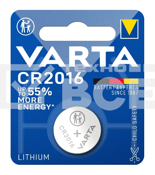 Элемент питания VARTA ELECTRONICS CR 2016