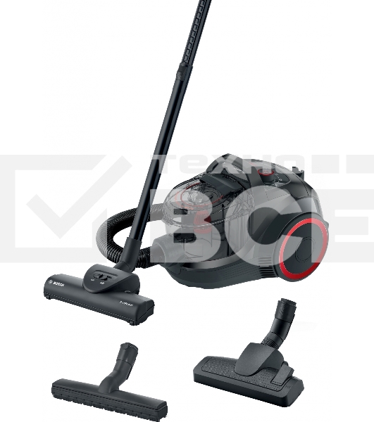 Пылесос Bosch BGS21POW2 черный, 2000 Вт, уборка сухая, пылесборник контейнер 2 л